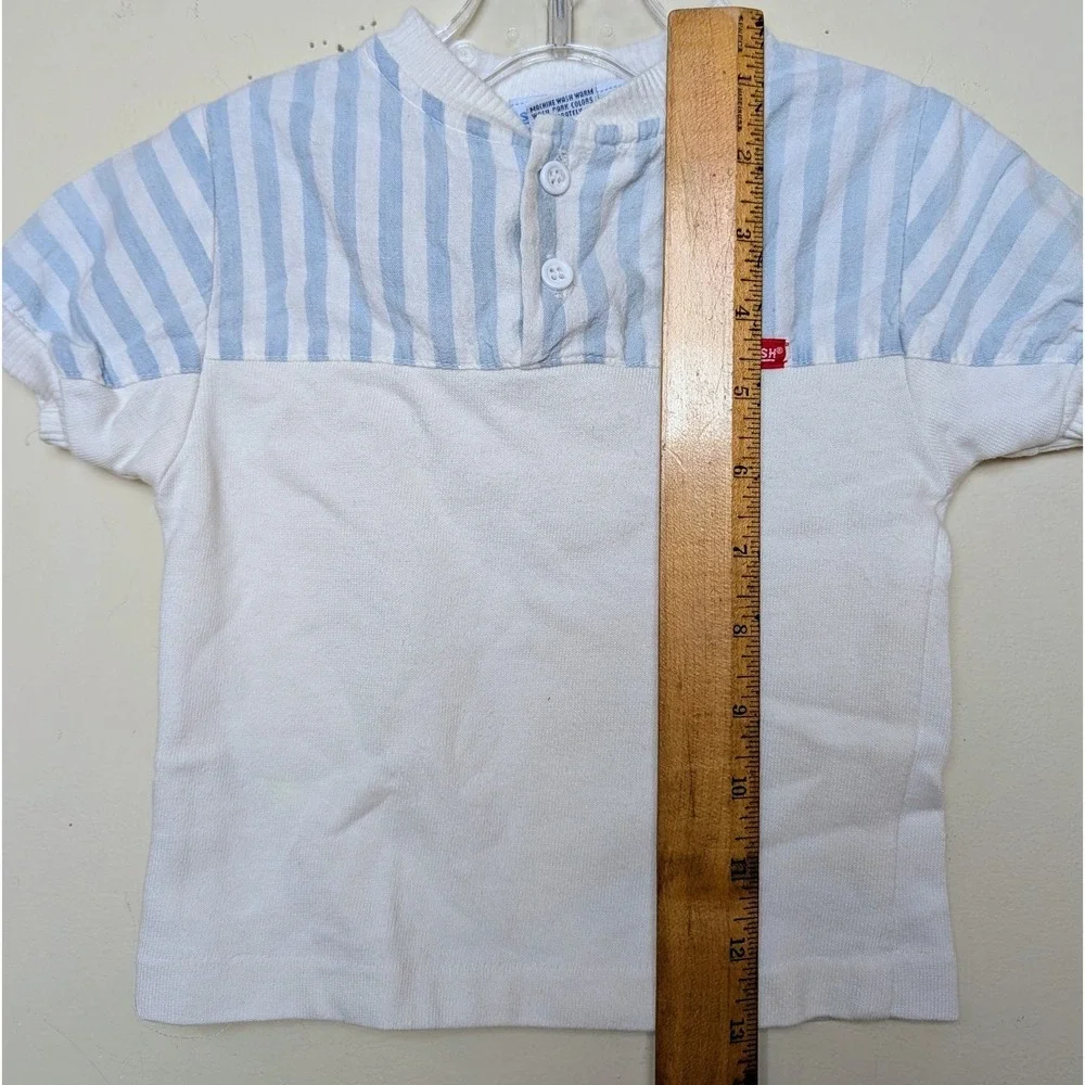 Vintage Oshkosh Baby B'Gosh Pastel Stripe Henley 90s Shirt Infant Size 24 Months